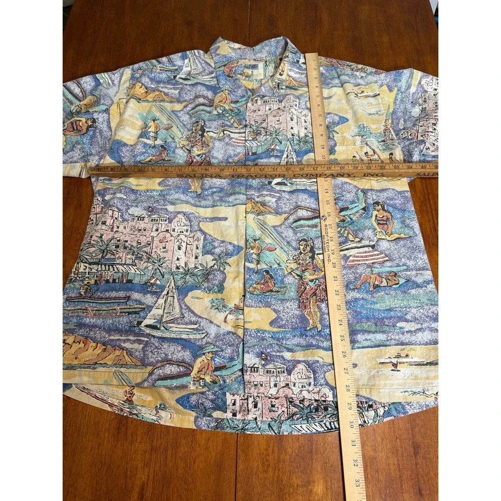 VTG KAHALA Hawaiian Islands Mens XL Aloha Shirt Vintage Beach Scene X-Large Top - Picture 5 of 8